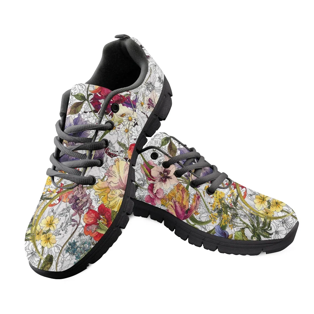 Pretty Dark Tropical Flower Print Sports Shoes Mens Womens Teenager Kids Children Sneakers Tailor-Made Shoe High Quality Couple