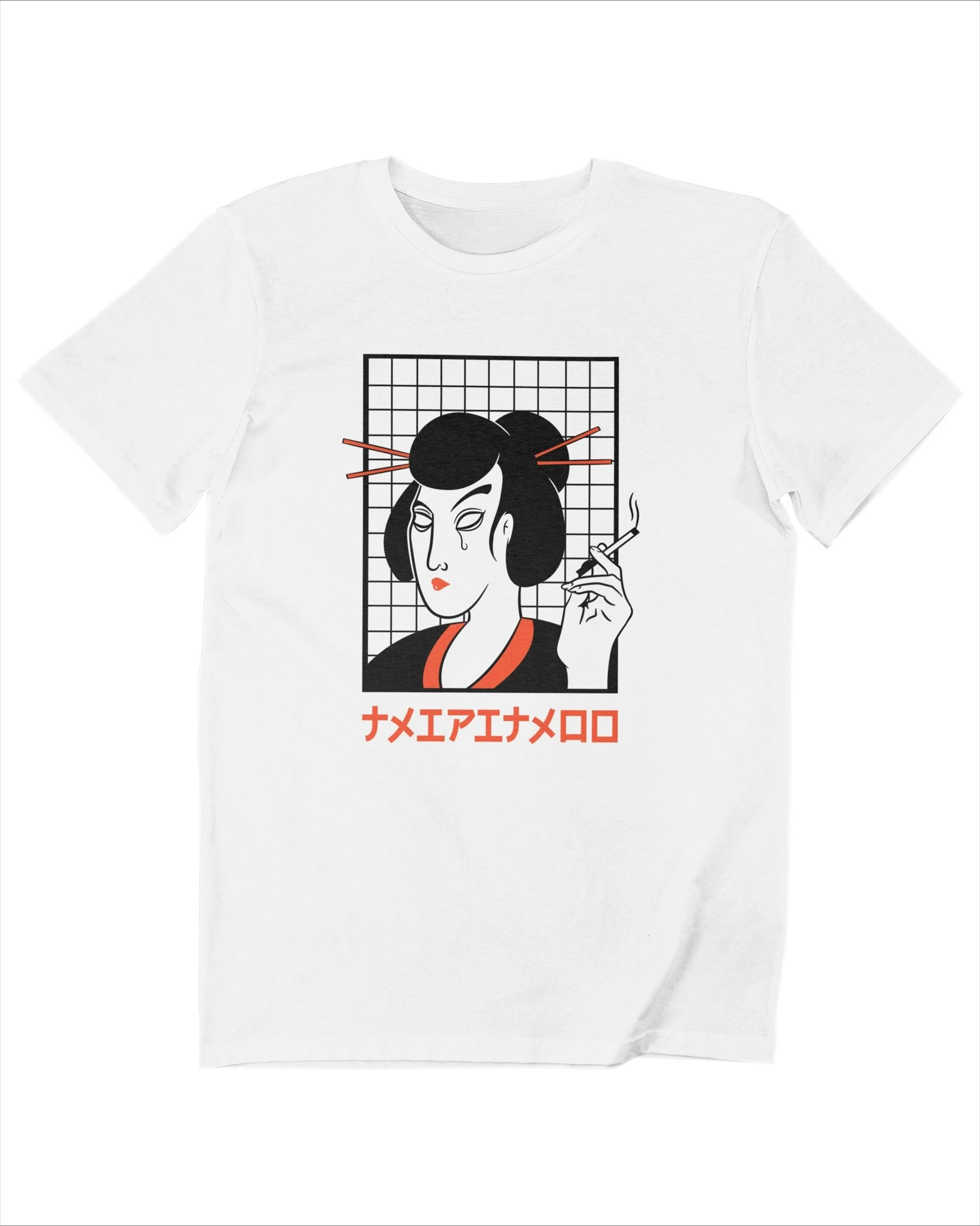 

Geisha Dessin Femme Japonaise Graphic Printing Summer Luxury Brand Cotton Men's and Women's T-Shirts Short Sleeves Street