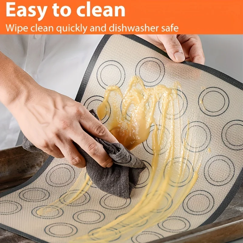 Silicone Baking Mat For Oven, Non-Stick Macaron Silicone Mat For Baking, Reusable Heat Resistant Half Sheet Baking Mat image 5