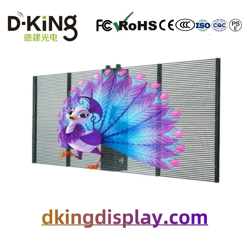 Outdoor/Indoor P3.9*7.8 Transparent LED Screen 500*1000mm Steel for Rental Events Advertising Digital Billboard