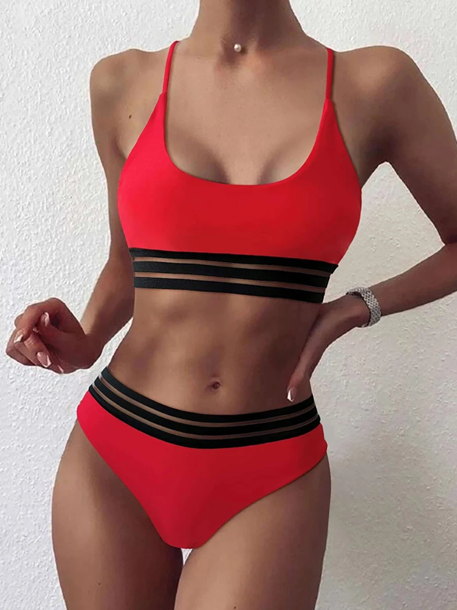 

Sexy Swimsuit Women High Waist Bikini 2022 Swimming Wear for Bathing Suit Biquinis Summer Swimwear Women`s Bikinis Set Beachwear