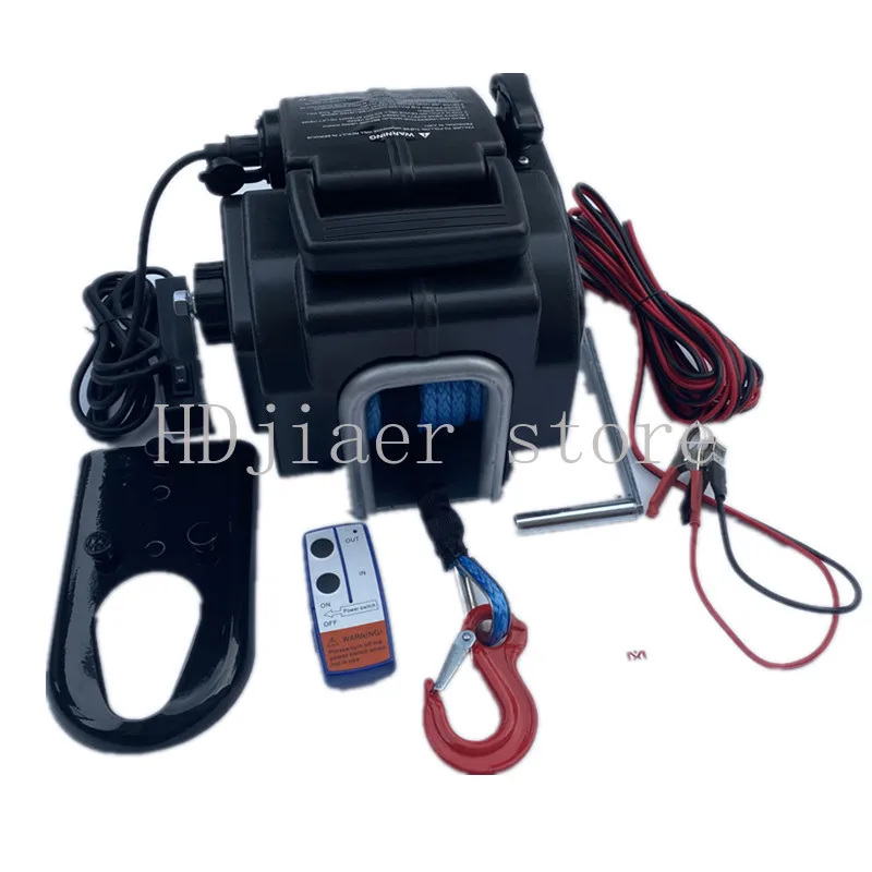 

Portable electric winch 12V5000 pounds off-road vehicle 6500 self driving tour equipment