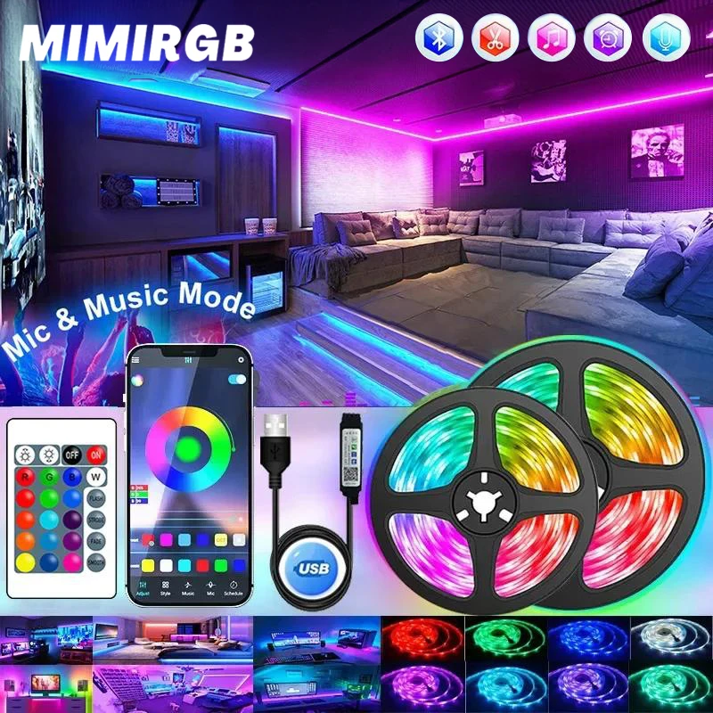 RGB LED Licht Streifen USB App Infrarot Fernbedienung Lampe Band Band DIY Szene Beleuchtung für Spielzimmer TV Hintergrund beleuchtung Dekoration