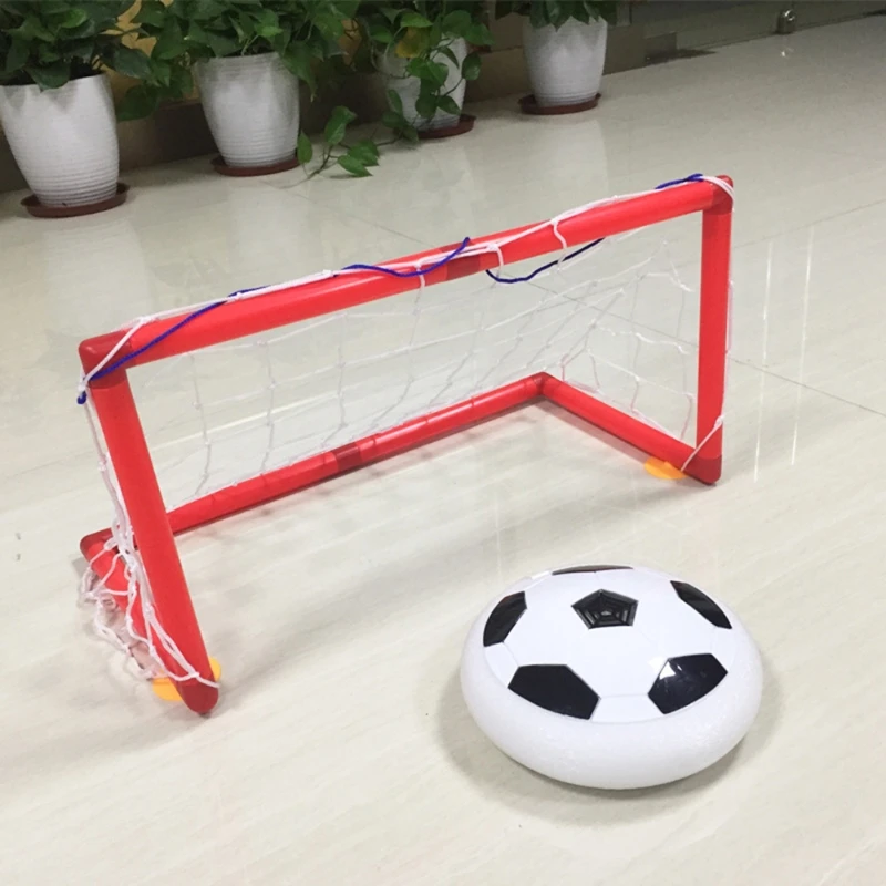 Air Power Hovering Soccer Ball Set USB Rechargeable LED Flashing Floating Air Football Kids Home Games Football Toys Soccer Goal