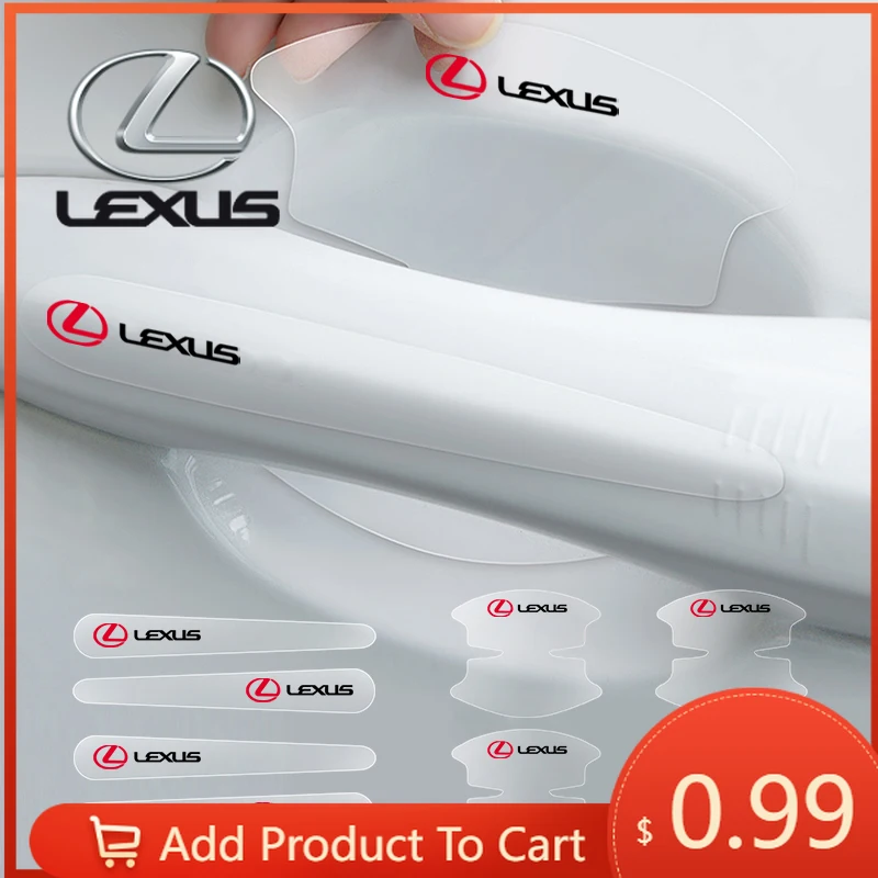 

Interior Stickers 8pcs Car Door Bowl Anti-scratch Badge Clear Door Handle Sticker For Lexus F-SPORT ES RX NX LS UX LM LX GX LC R