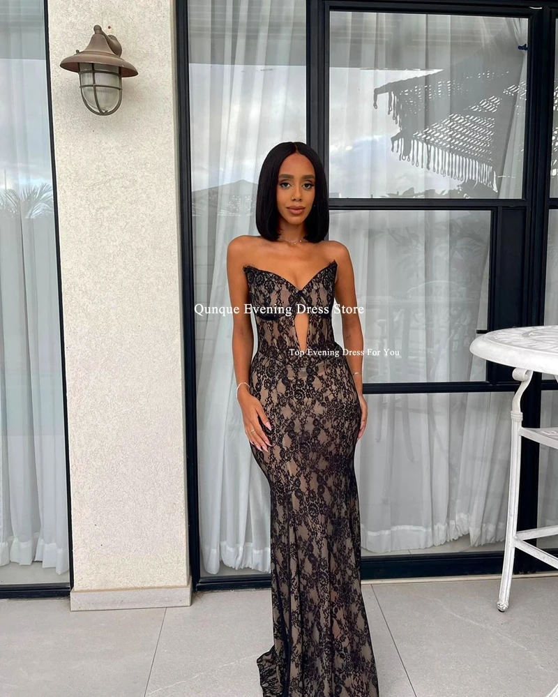 ชุดราตรีทรงเมอร์เมดสุดเซ็กซี่ แขนกุด ผ้าลูกไม้ สำหรับงานพรอม งานเลี้ยงกลางคืน งานปาร์ตี้คลับ ดีไซน์หรูหราแบบดารา สามารถสั่งตัดได้