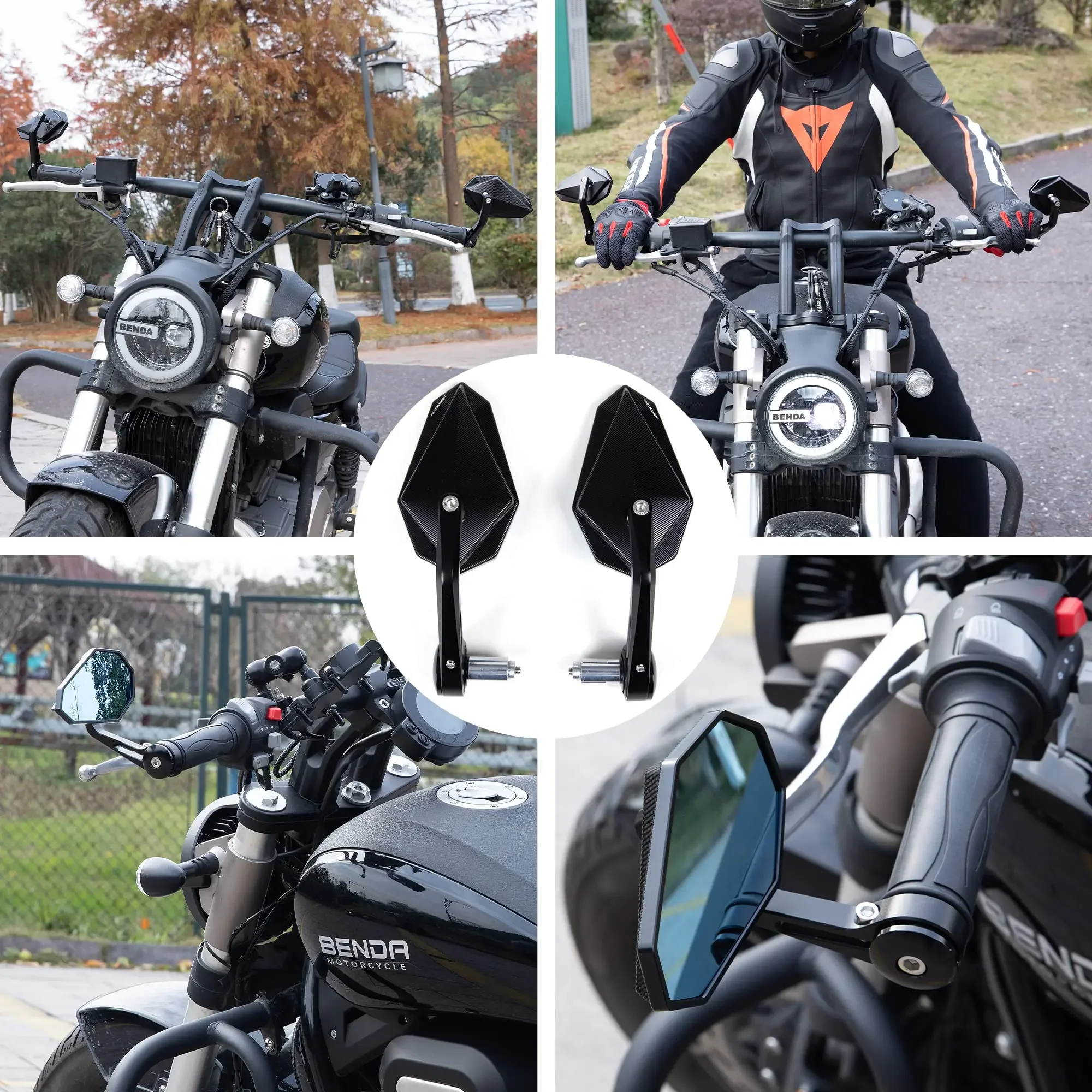 2PCS of Motorcycle Rearview Mirror Aluminum Alloy Universal Pedal Rod End Handlebar Rearview Mirror Rearview Mirror Accessories image 4
