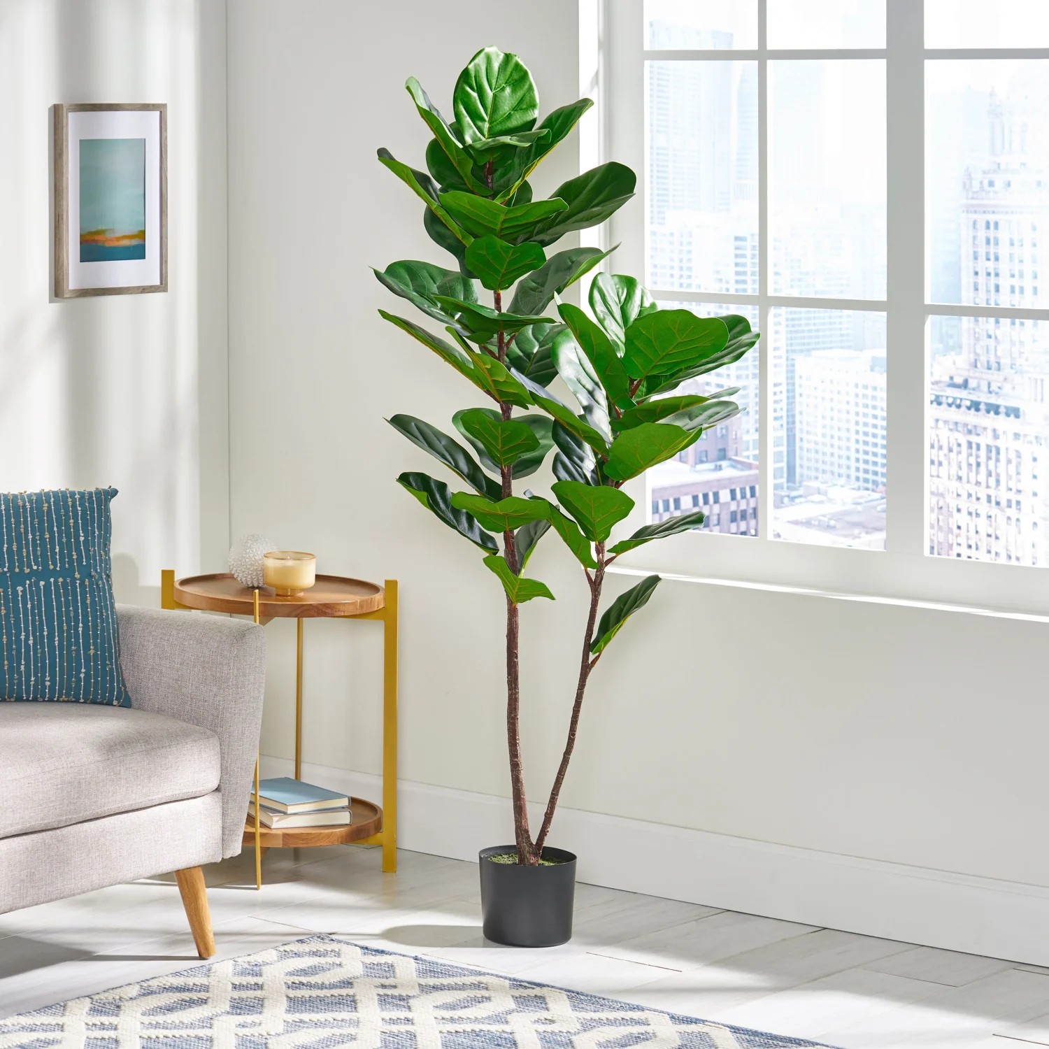 150cm Artificial Fiddle Leaf Fig Tree - Lifelike Decorative Plant