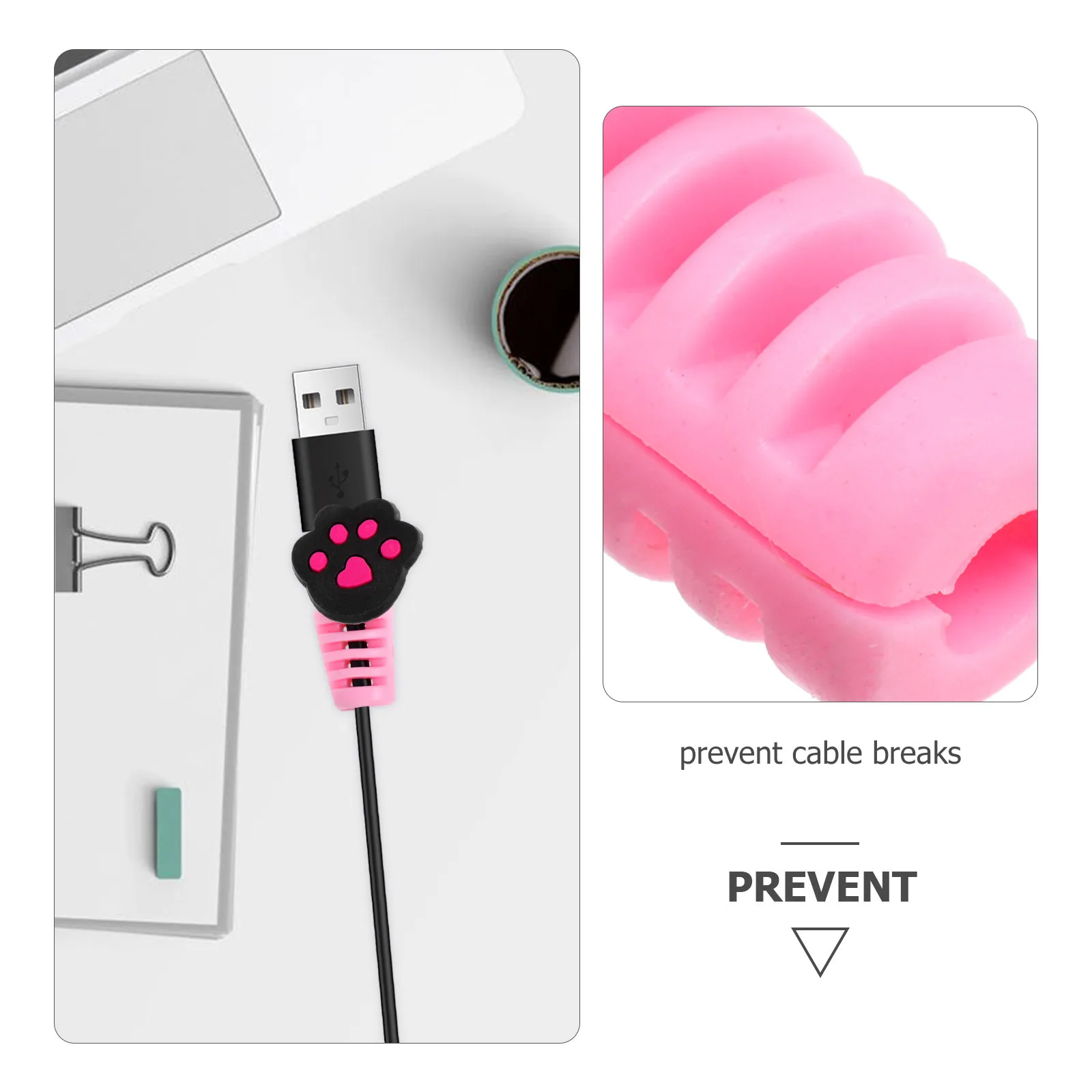 

10Pcs Cable Protector Cartoon Foot Design Saver Compatible with Lightning USB Charging Cables Prevents Breaks USB Cable