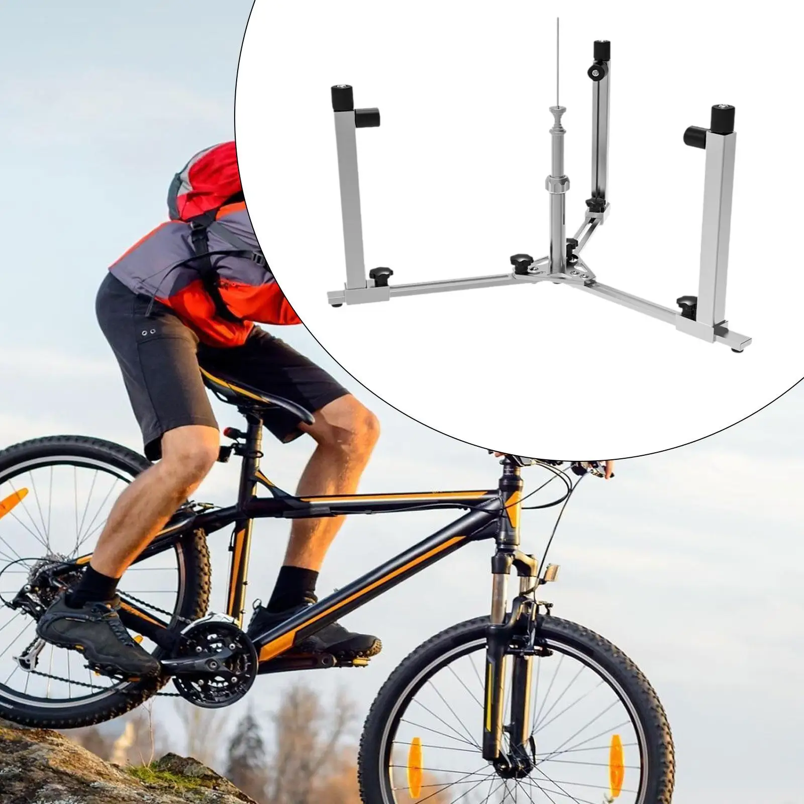 Bicycle Wheels Weaving Stand Repair Shelf Work Stand Adjustable Folding Bike