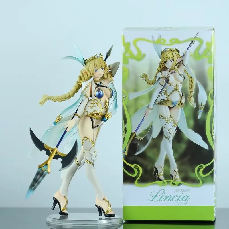 26 cm schöne Mädchen-Animationsfigur, Elfe, Dorf, Mädchen, dritte Dorfperson, Lyncia Helleberd, Ornament, stehende Statue, Szene, Geschenke