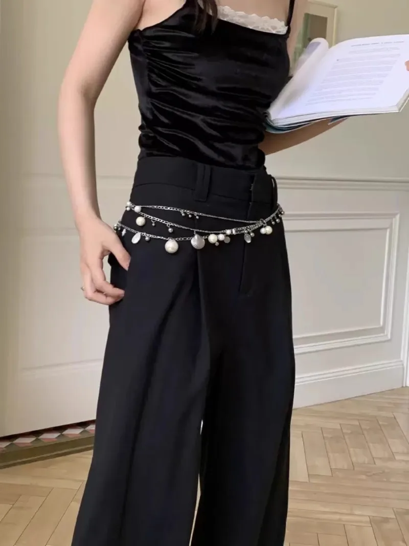 Pearl Waist Chain Multi-layer Shell Pendant Fashionable Apparel Accesories Belts for Women