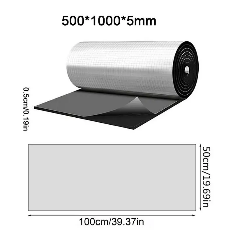 50x100cm 5/10/15/20mm Car Hood Engine Firewall Heat Mat Deadener Sound Proof Noise Insulation Deadening Aluminum Foil StickerMat