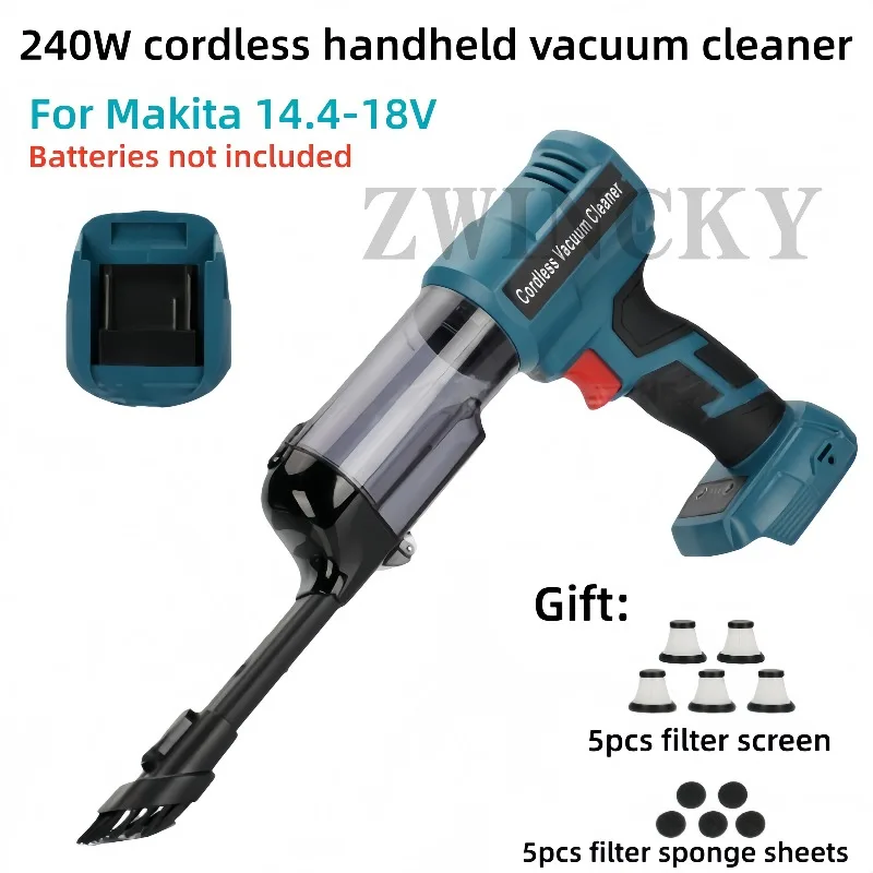 

Беспроводной ручной пылесос мощностью 240 Вт для литиевой батареи Makita 18 В BL1820 BL1840B BL1820B, для чистки автомобилей, столов, других моделей