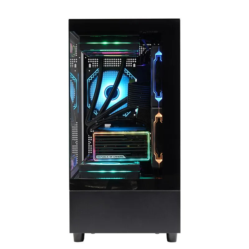 Imagem -05 - Xuanwu Pro Preto Case para pc Vista do Mar Sala de Jogos Computador Desktop M-atx Placa-mãe Suporte 360 Refrigeração Água 4090 Placa Gráfica