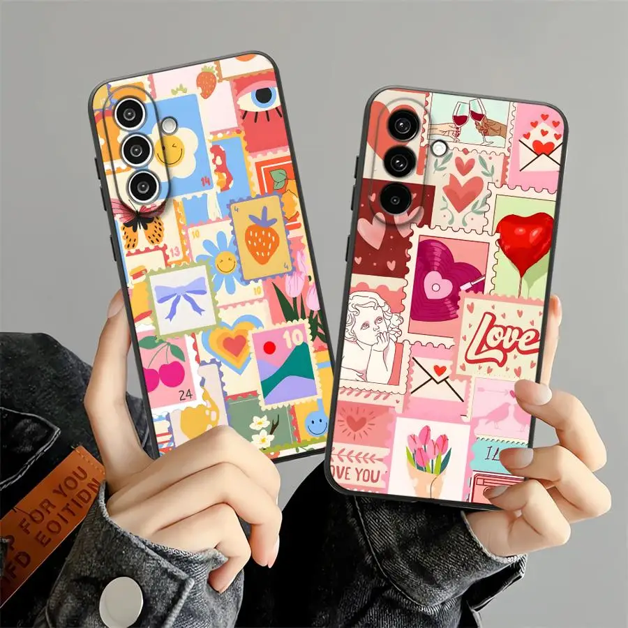 Exquisite Patchwork Pattern Case for Samsung Galaxy A25 A71 A51 A73 A22 A52 A35 A36 A24 A55 A23 A53 A41 A32 A26 A72 Soft Phone