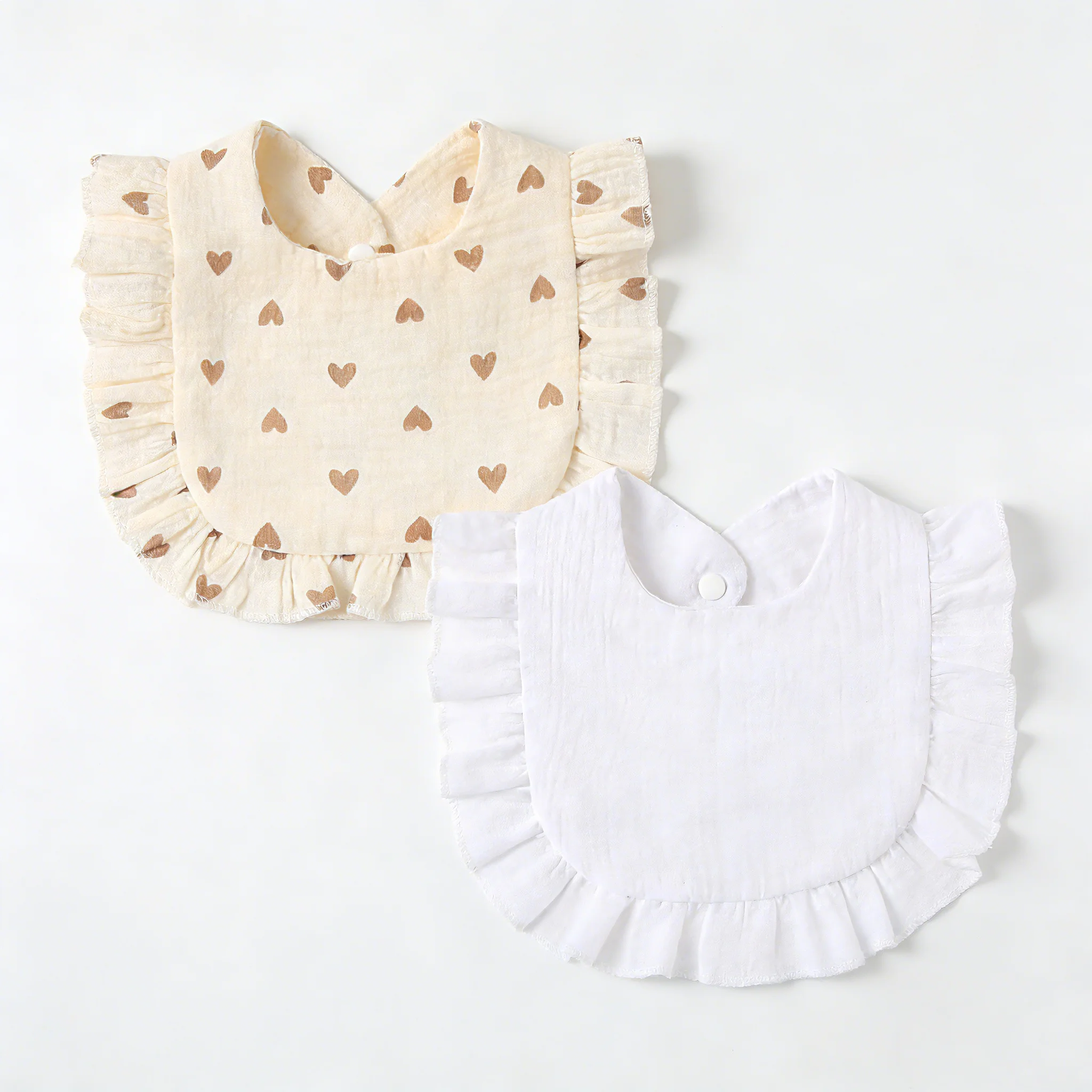 2 Pack Washable Baby Feeding Bibs Absorbent Anti-drool Bibs for Toddlers Boys Girls