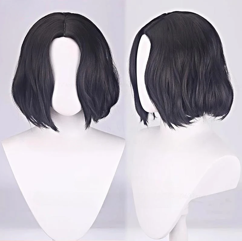 Movie Professor Severus Snape Cosplay Wig Short Black Curly Heat Resistant Synthetic Hair Movie Anime Wigs