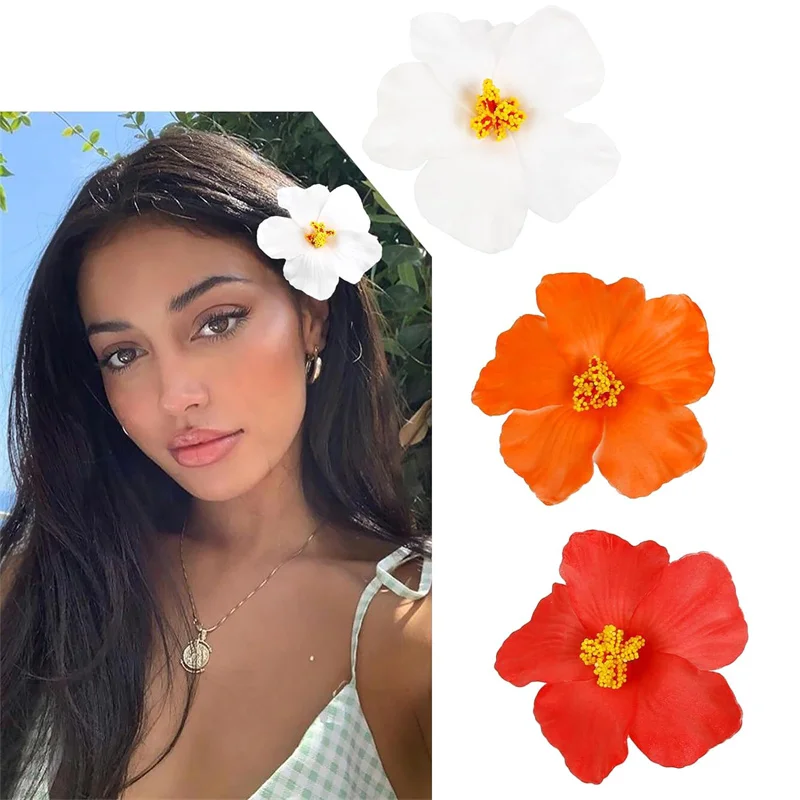 

Hawaiian Colorful Flower Hair Clip For Women Girls Romantic Bohemian Flower Side Bangs Clip BB Hair Clips Hair Accessories