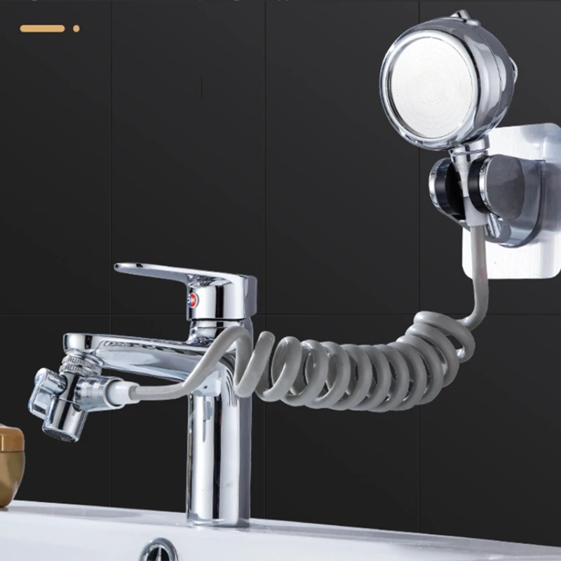 محول صنبور متعدد الوظائف ، فائق الشحن ، قابل للتعديل ، رأس دش بالشامبو ، حوض غسيل