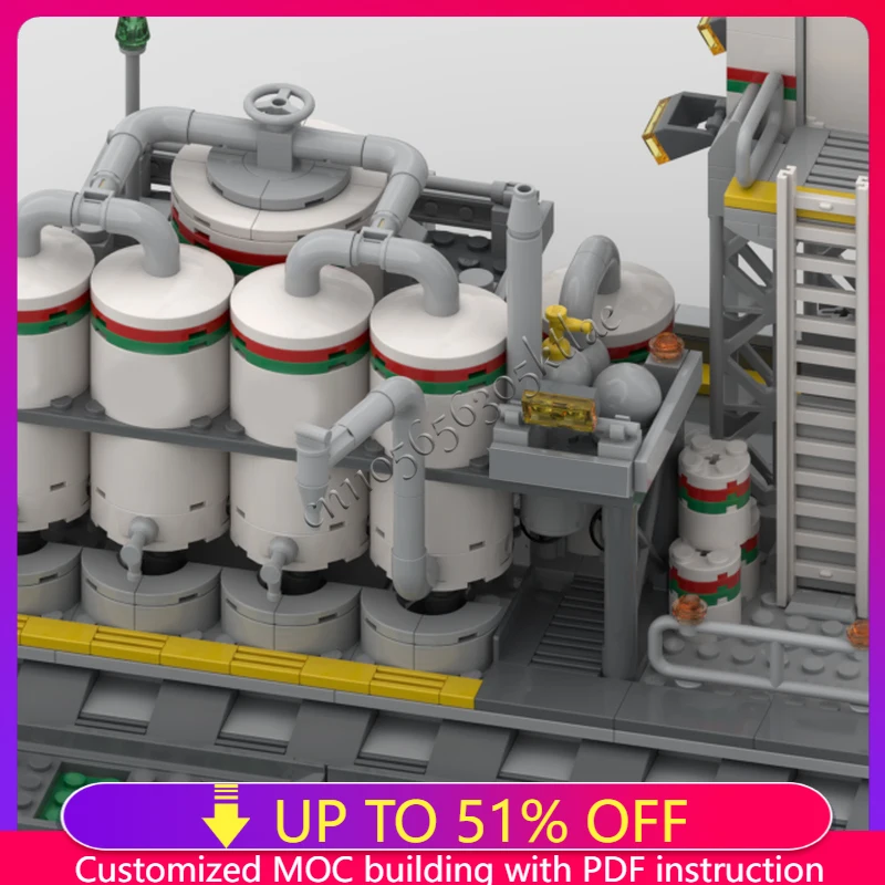 611PCS MOC City Octan Transfer Station Street Views Model Building Blocks Stacking Bricks Creative Toys Kid Gift Diy Educational