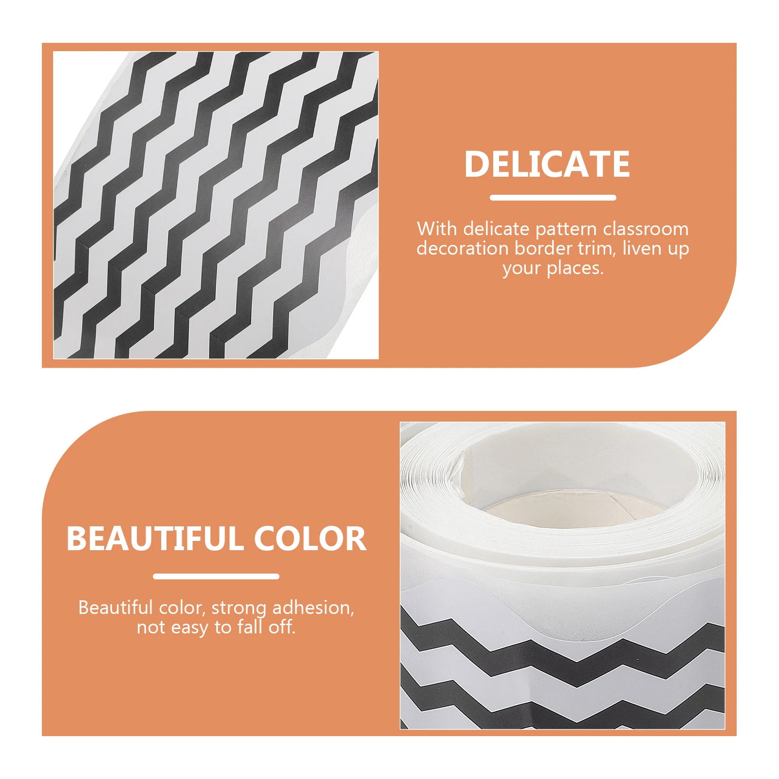 Wave Border Stickers Decorative Paper Classroom Accessories Adhesive Trim Removable Bulletin Board Borders Lovely Trim Copper