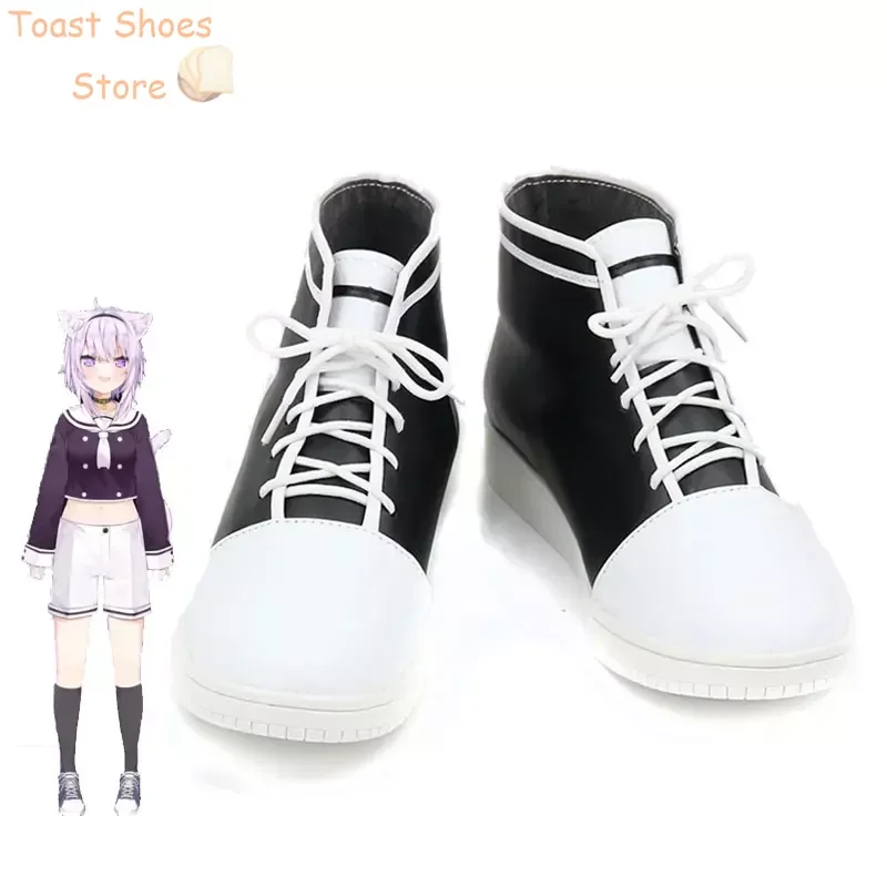 Nekomata Okayu Cosplay Schoenen Pu Lederen Schoenen Halloween Carnaval Laarzen Vtuber Cosplay Prop Kostuum Prop