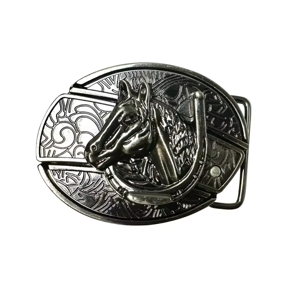 Vintage Belt Adjustable Metal Buckle Fashion Waistband For Men Punk Western Cowboy Waist Strap Stylish Embossed Belt with Buckle