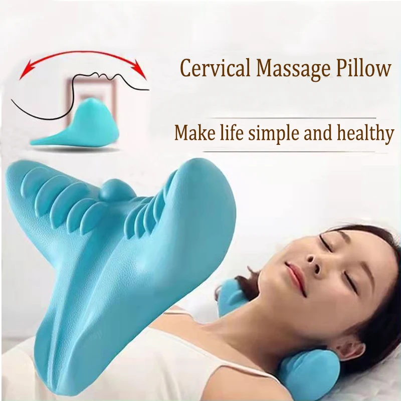 Neck Shoulder Stretcher Relaxer Cervical Chiropractic Traction Device Massage Pillow for Pain Relief Cervical Spine Alignment