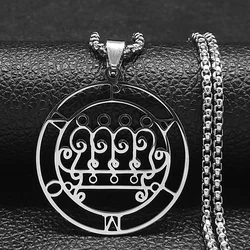 Stainless Steel Sigeal Sigil De Lucifer Satan Pendant Necklaces PAIMON Lazer Key Baphomet Stamp Chain Necklace Jewelry N3521S03