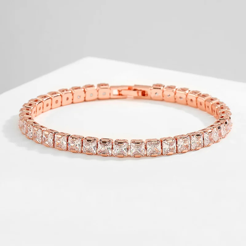 Real D Color Full 2/2.5/3/4/5/6.5mm Moissanite Tennis Bracelet For Women S925 Plated 18K Rose Gold Diamond Link Bracelets