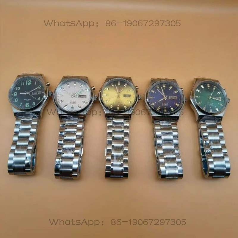 2026 جديد للجنسين المشرق ساعة ميكانيكية حزام الصلب للطي المشبك وظيفة كاملة سلسلة ساعات التوقيت العالمي 35 مللي متر #1