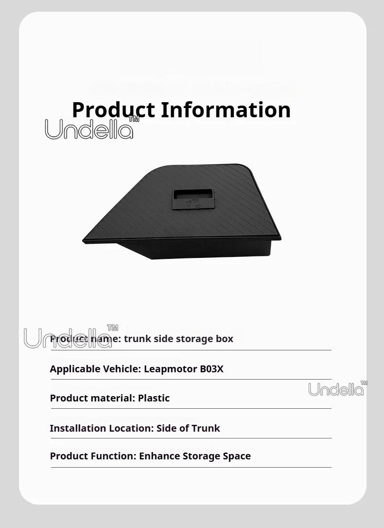 Trunk Storage Bins For Leapmotor B03X 2026 2027 Trunk Rear Trunk Side Storage Box Organizing Tidying Car Case Accessories TPE