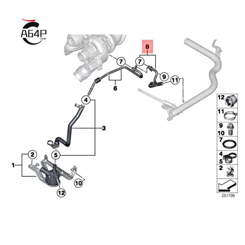 

A64P-11537600591 Turbocharger Fuel Inlet Pipe Oil Hose Replacement Parts Accessories For BMW 1 3 Series F20 F20N F21 F21N