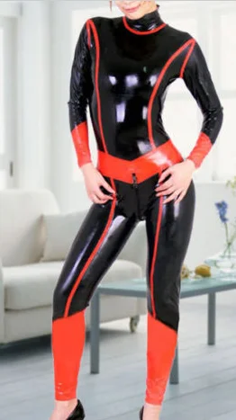 

100%Latex Gummi Uniform Rubber Comfortable, stylish, black Cosplay Catsuit zipper Party XS-XXL 0.45MM