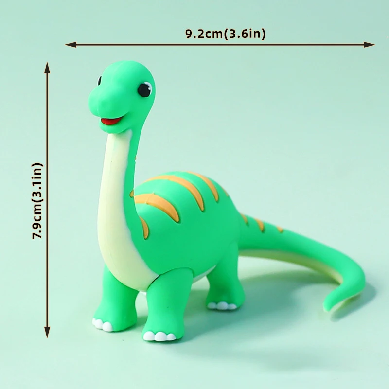 Jurassic Dinosaur Cake Topper Fire Dragon Stegosaurus Brachiosaurus Beeldjes voor Kid Cartoon Verjaardagsfeestje Cake Decor Supplies