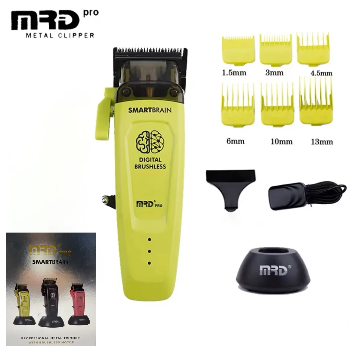 MRD Clipper Smart Brain HC-90-4 Men's Professional Full Metal Lift Height Torque Digital Brushless Motor Cordless MRD Trimmer