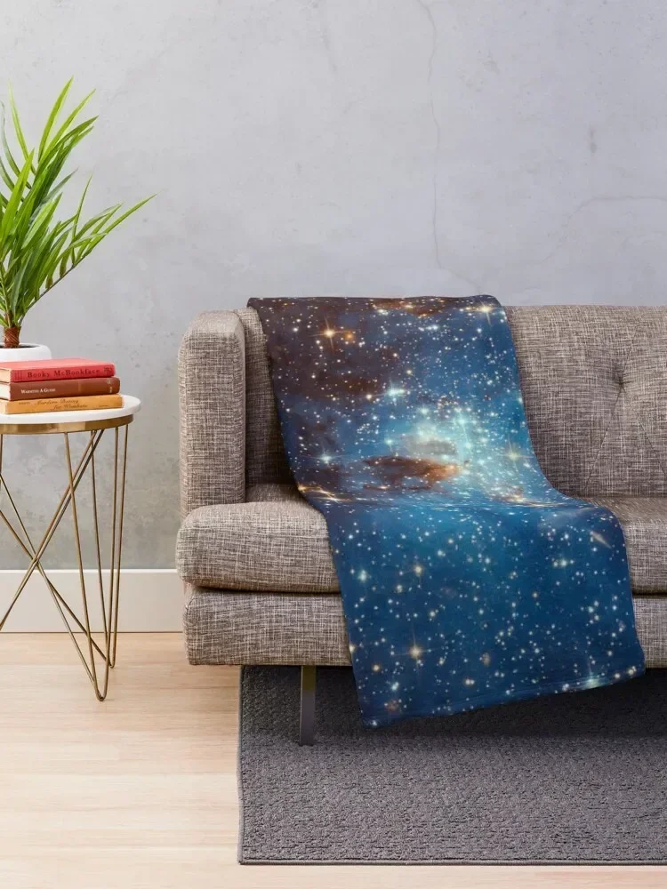 Blue Nebula Stars Space Throw Blanket Blankets For Bed Hairy Blankets