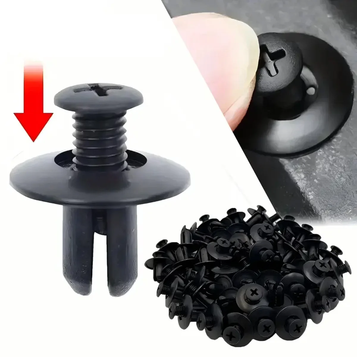 Durable Plastic Rivets Fasteners - Quick Installation Screws for Car Bumpers Stylish Finish Auto Body Repair Solution CommonMode