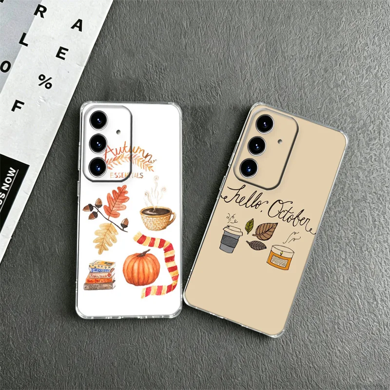 Pumpkin Happy Fall Lovely Phone Case for Samsung A57 A56 A55 A54 A17 A16 A15 A14 A37 A36 A35 A34 A27 A26 A25 A24 A07 A06 A05S A0