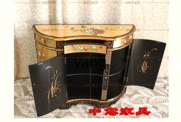 LH new Chinese classical one bucket three door tracing cabinet Chinese hand painted porch locker