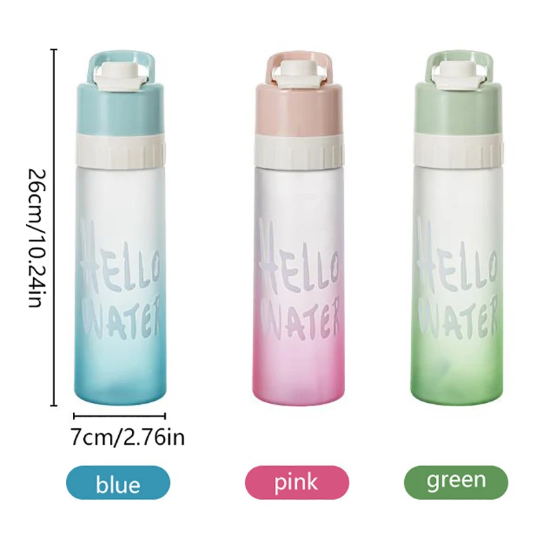 1 قطعة 650 مللي المحمولة سعة كبيرة رذاذ زجاجة ماء الرياضة في الهواء الطلق اللياقة البدنية كوب ماء زجاجة ماء كوب رذاذ الماء النفاث #6