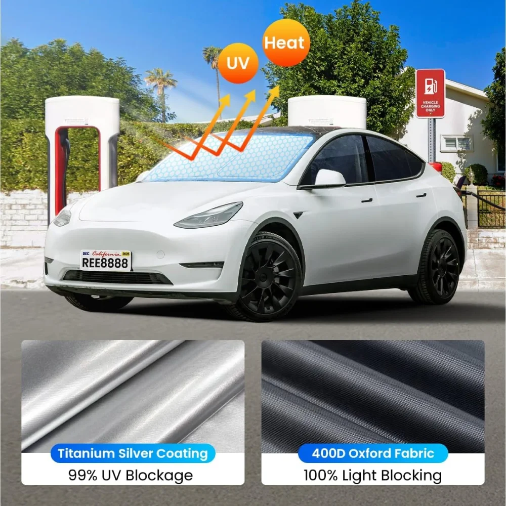 Pare-soleil pliable pour pare-brise des Highlands, pour Tesla modèle Y Juniper modèle 3, blocage solaire, isolation thermique, accessoire de pare-soleil pour voiture, 2025