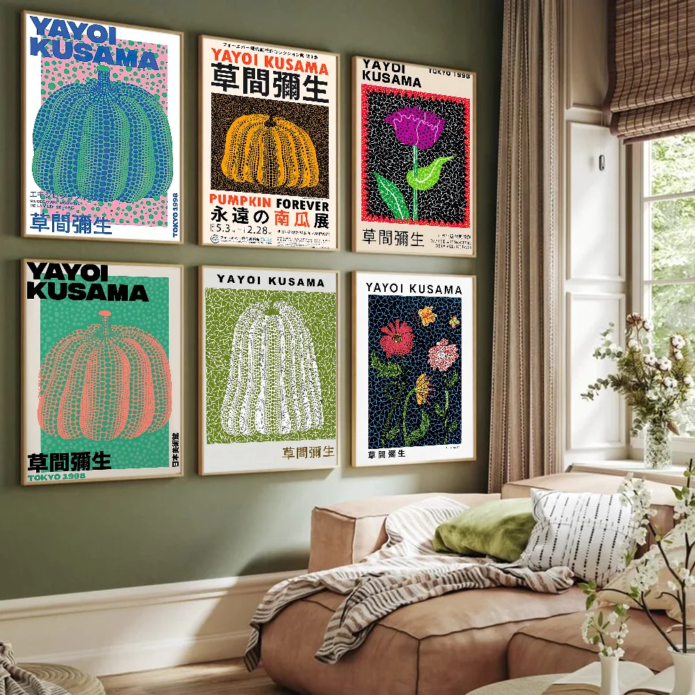 Yayoi Kusama Poster Classic Vintage Posters Vintage Room Home Bar Cafe Decor Nordic Home Decor