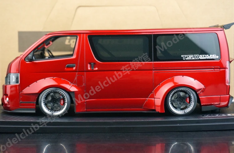 IG 1:18 Hiace T.S.D MPV JDM Simulation Limited Edition Resin Metal Static Car Model Toy Gift