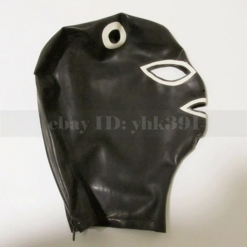 Rubber Latex Hood with Hair Pull Through Holes Halloween Party Mask RLM004