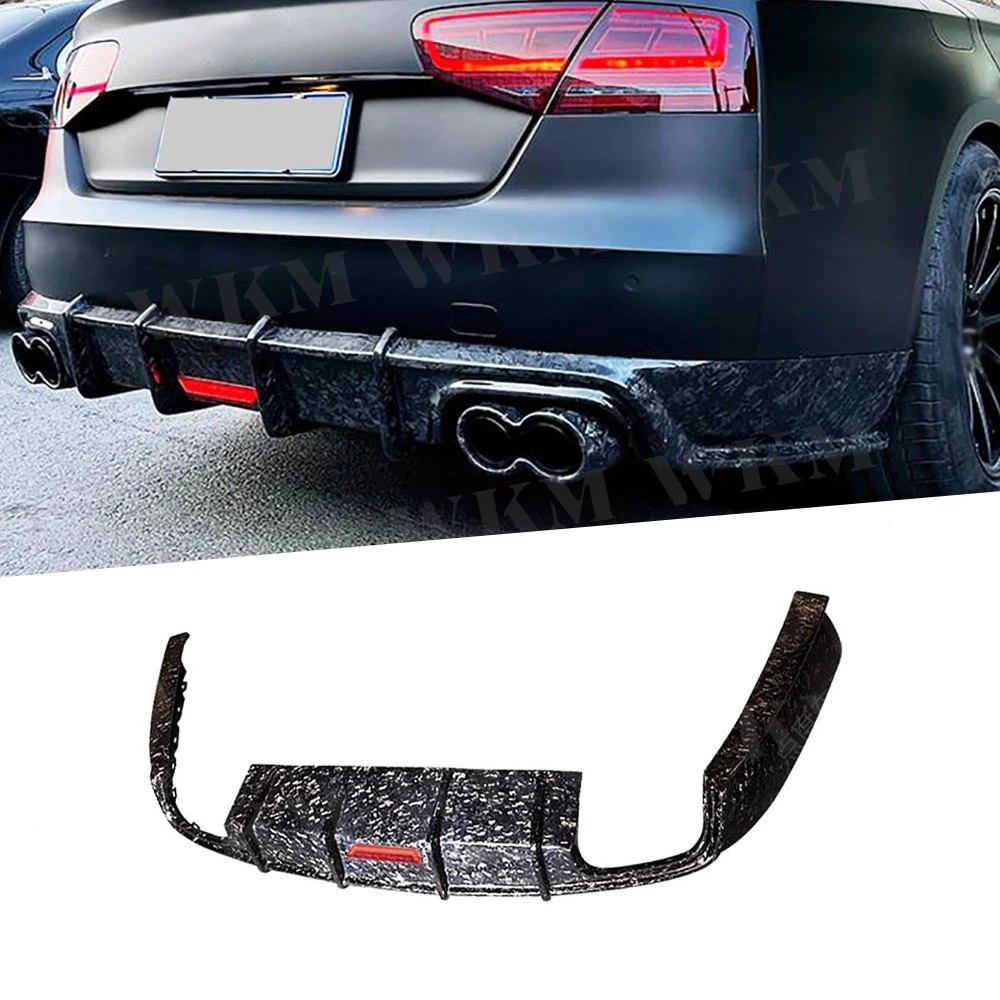 

Carbon Fiber Rear Lip Diffuser Spoiler For Audi A8 2010 2011 2012 2013 Fin Shark Car Bumper Protector Guard FRP Car Accessories