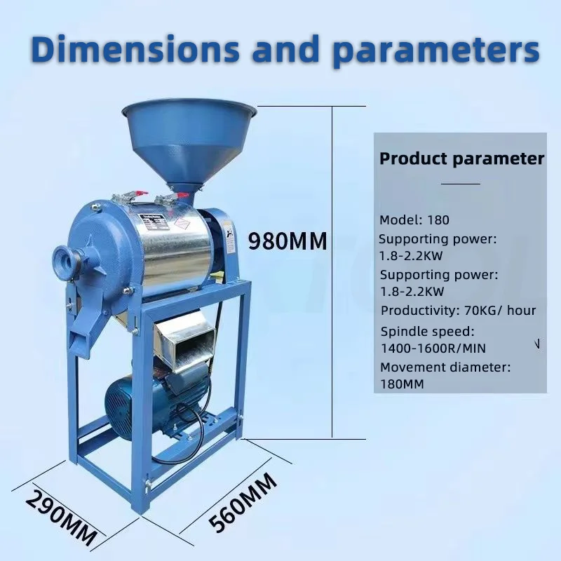 Pulverizer Cereal Grain Crushing And Refining Machine Flour Mill Medicine Commercial Corn Grinder Pellets Wheat Milling Machine