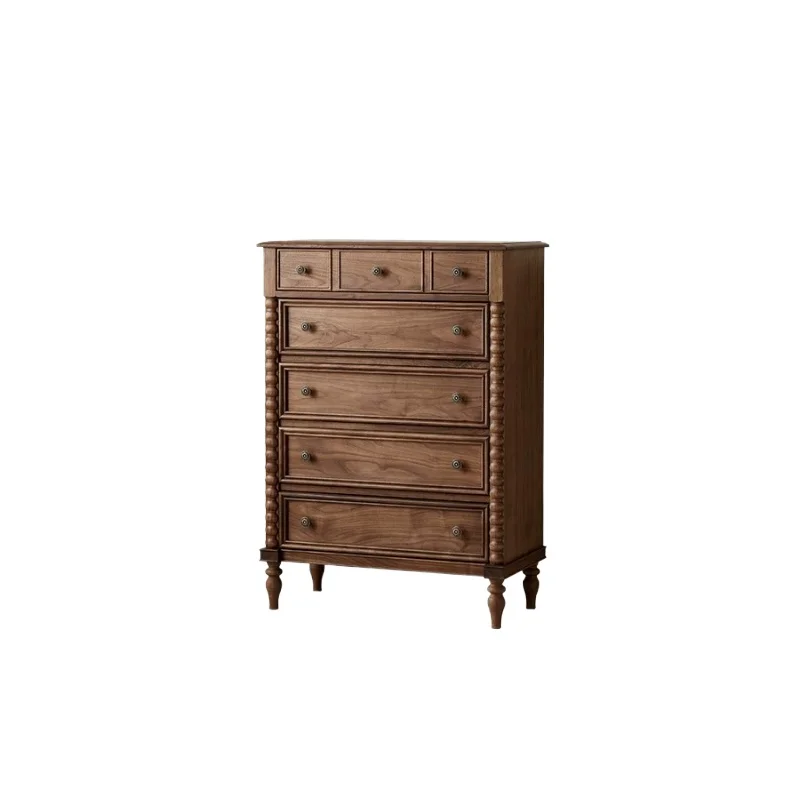 

LMM chest of drawers solid wood French retro style bedroom drawer wall storage cabinet