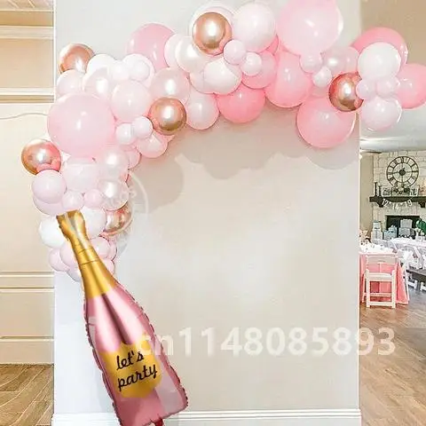 Balões de garrafa rosa, 36 Polegada, Copa Grande, Metálico, Branco, Látex, Rosa, Ouro, Casamento, Festa de Aniversário, vamos Celebridade